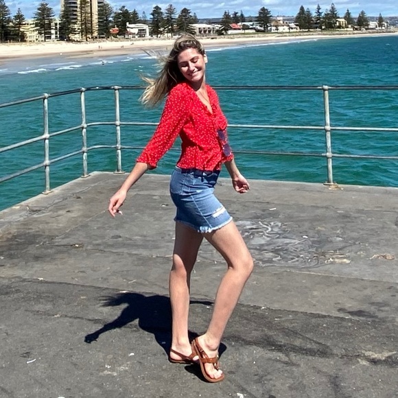 Bardot Red poka dot blouse - Picture 3 of 3